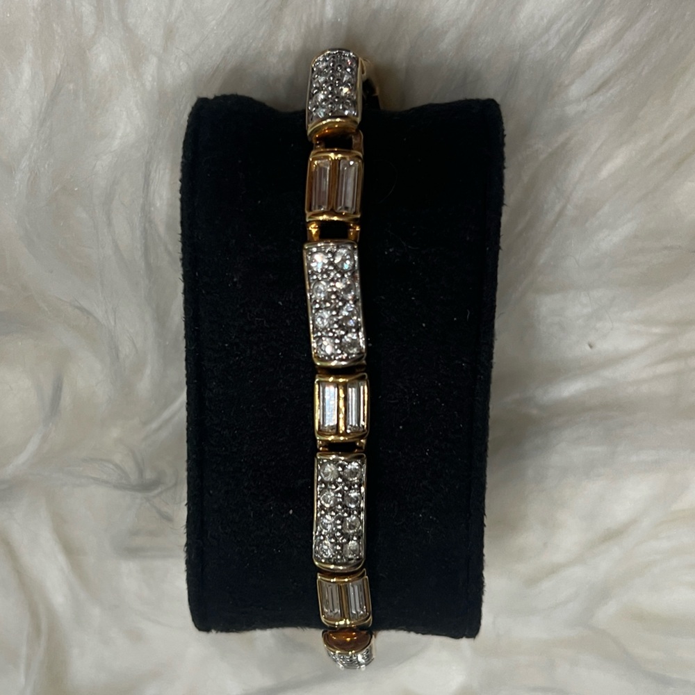 Vintage Swarovski Swan Baguette Bracelett - Picture 4 of 7